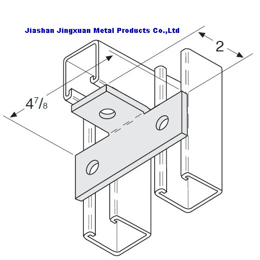 3 Hole Hole offset bent Tee Strut Fitting