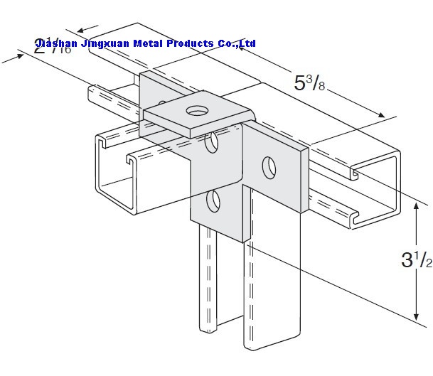 5 Hole Hole offset bent Tee Strut Fitting